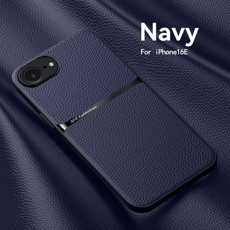 

Роскошный кожаный чехол для iPhone 16e Чехол Автомобильный магнитный держатель Чехол для телефона для iPhone 16 e iPhone16e 2025 Ударопрочный ProtectCoque For iPhone 16E