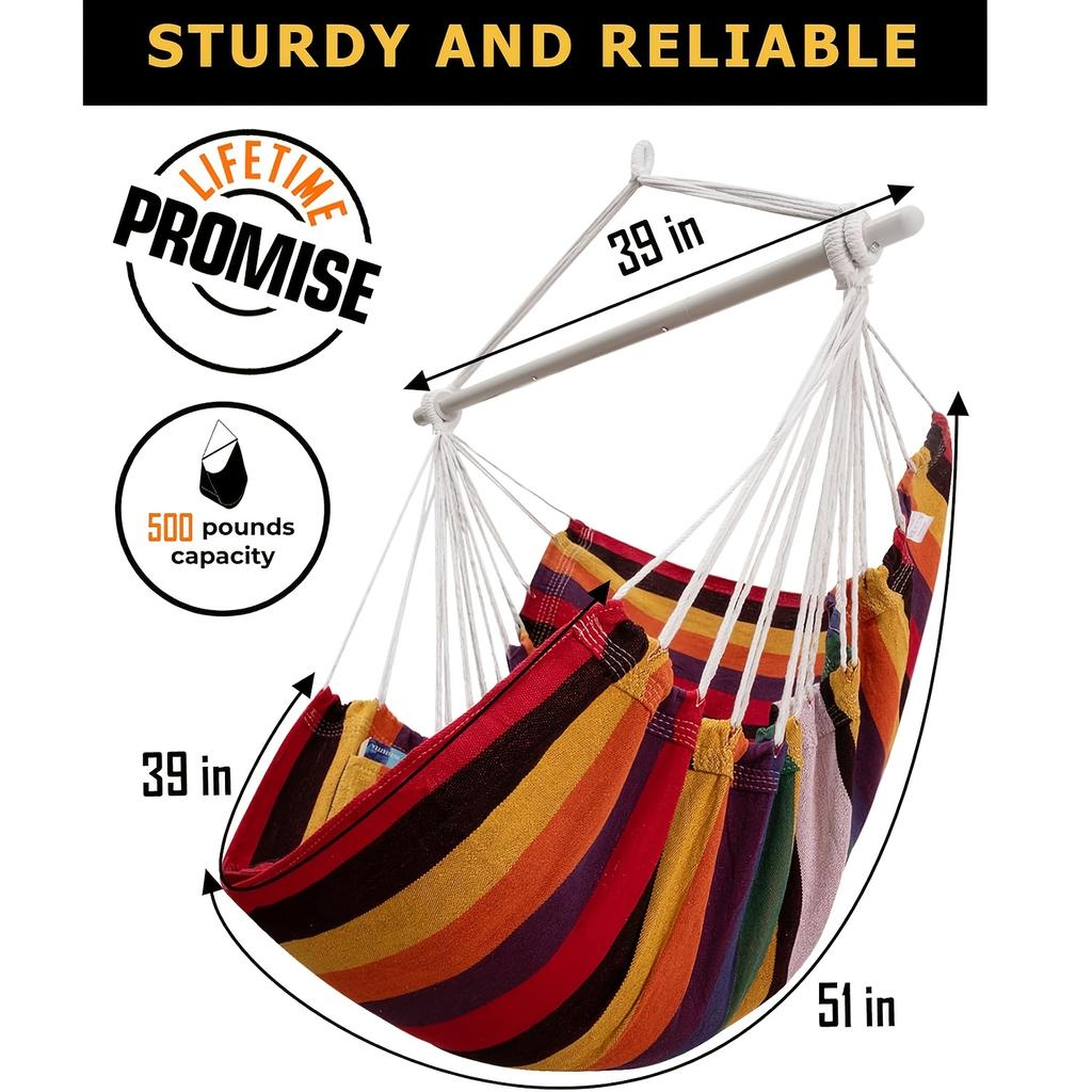 Portable hammock with straps is suitable for backyard porches and indoor/outdoor use