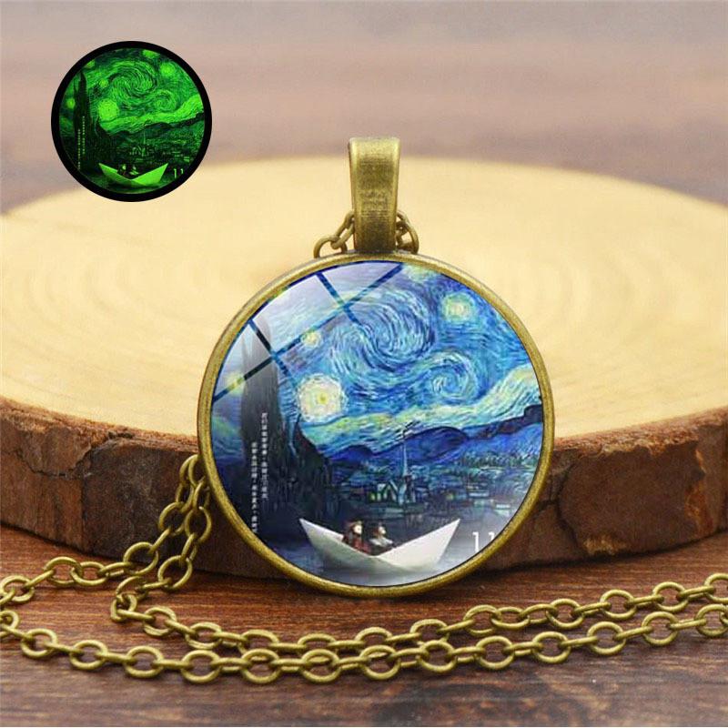 Unisex Van Gogh Starry Night Necklace Inspired By Classic Art And Modern Fashion