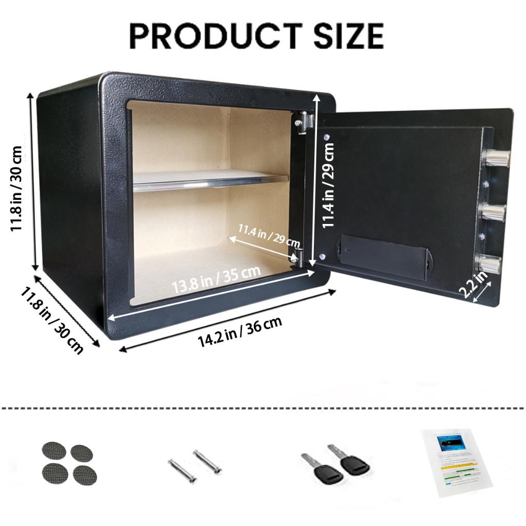Fingerabdruck +Passwort +Schlüssel Safe Box Diebstahlschutz Sicherheit Geheimer Schrank Geldkassette Heim Büro Aufbewahrungsbox