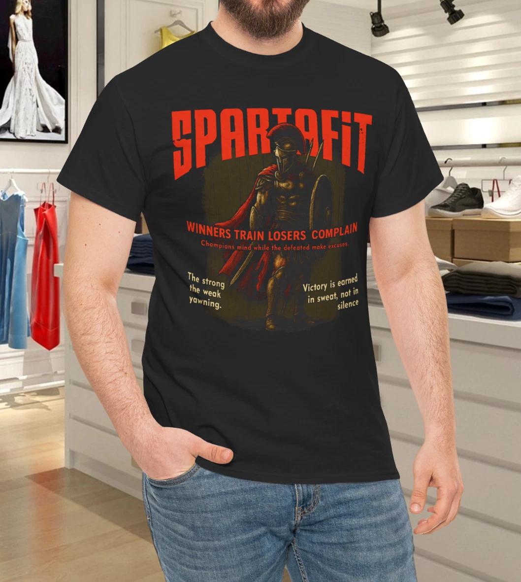 SPARTAFIT Spartan Warrior Motivation Gym T- Shirt 4XL