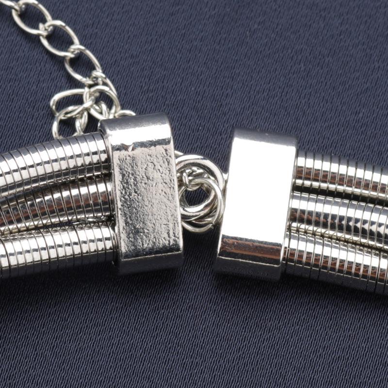 Three-Row Metal Punk Choker & Bracelet Set