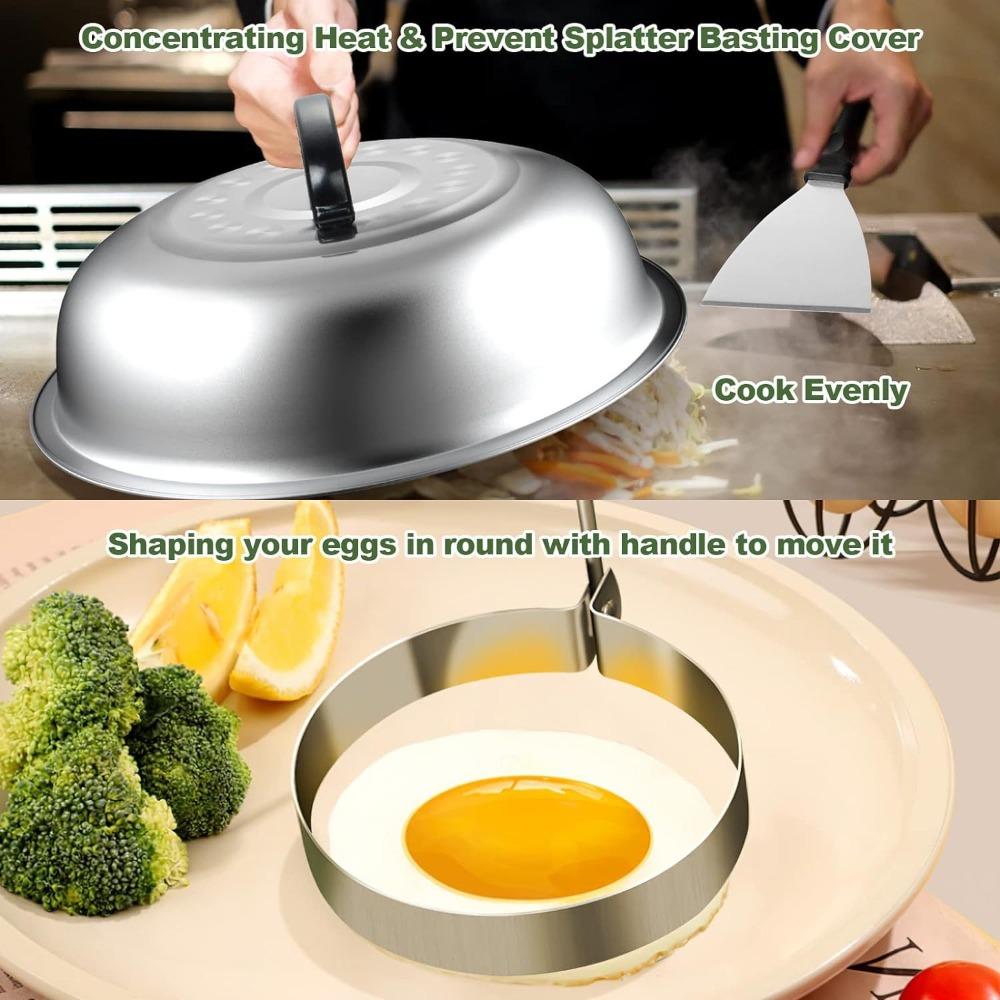 Durable Stainless Steel Barbecue Tool Set Non-Stick Grill Accessories Cooking Spatula Teppanyaki Scraper Outdoor BBQ