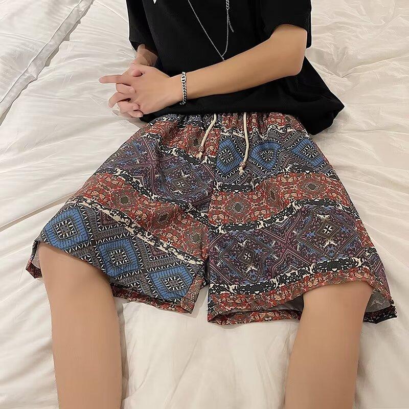 Issilke Kule Hawaiianske Strandshorts Herre Sommer Tynt Design Japansk Retro Amerikansk Trendy Merke Casual Femtedelsbukser
