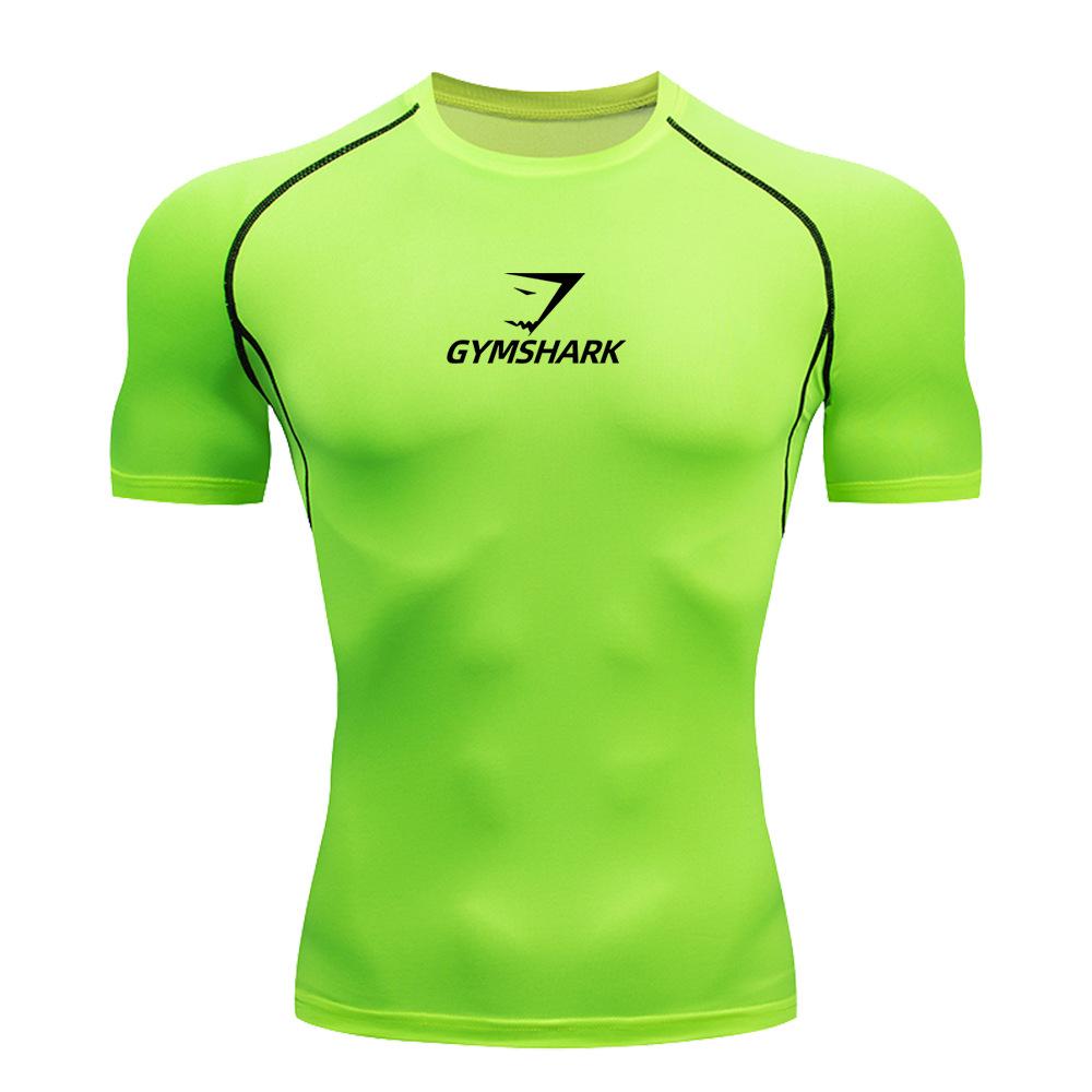 GYMSHARK Shark Short Sleeve Fitness T-shirt - Breathable, High Elasticity, Quick Dry.