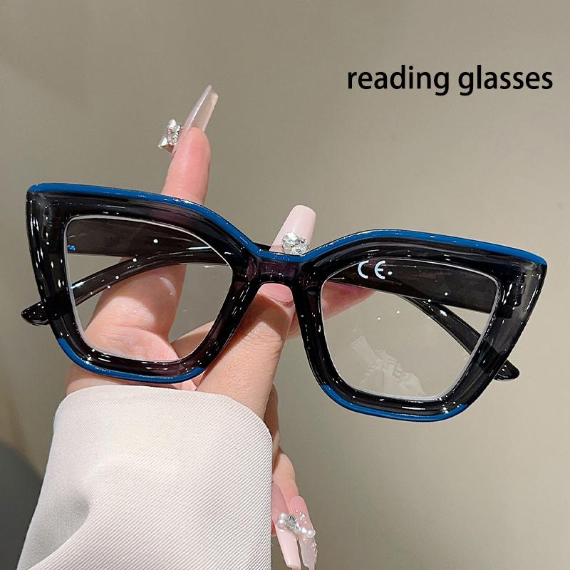 Vintage Cat Eye Reading Glasses  New Fashion Eyewear with Diopters Trendy Blue Light Blocking Decor Optical Frames
