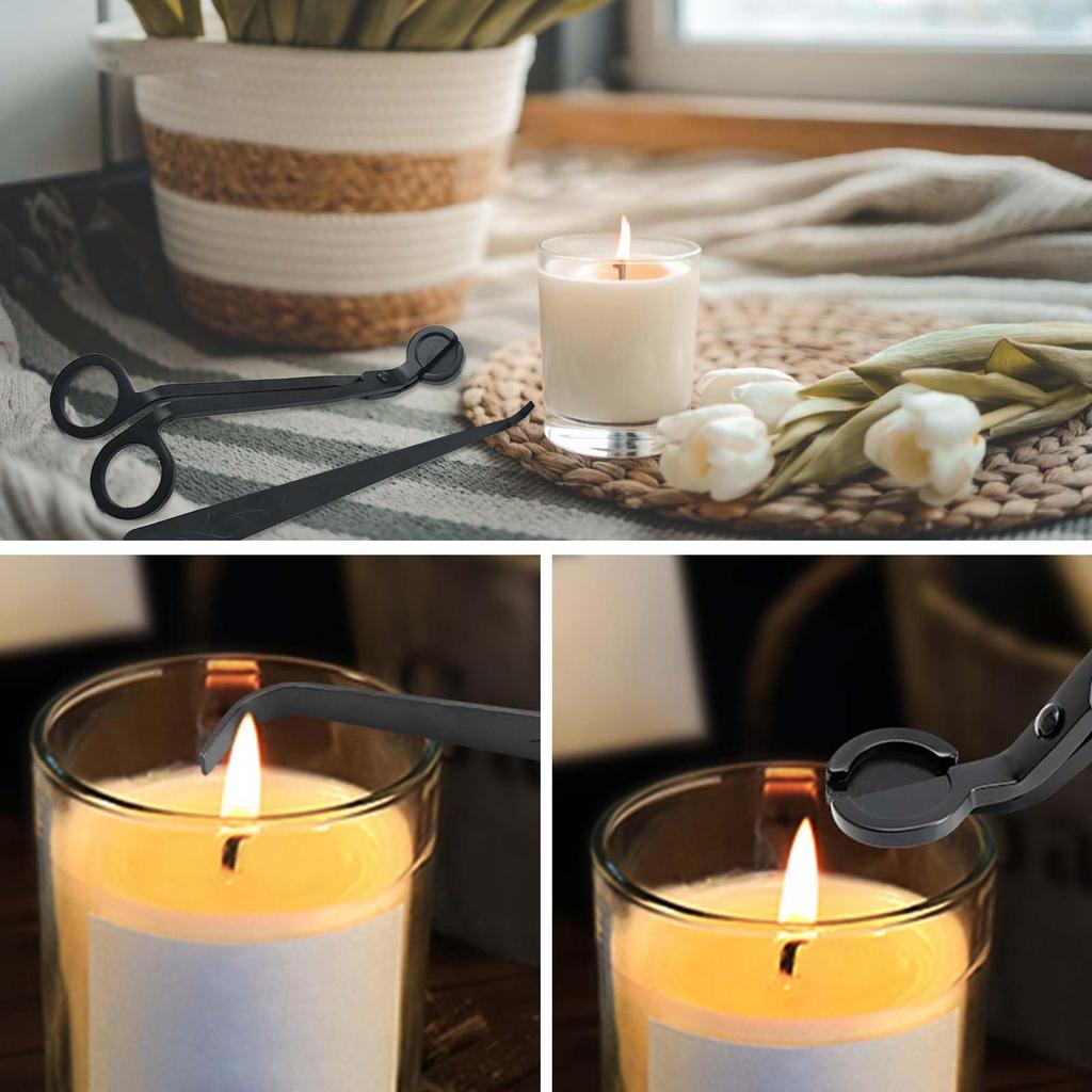 PAVIKE Candle Trimmer, Candle Wick Cutter, 2-Piece Set, Candle Snuffer, Candle Fire Snuffer Tool, Easy to Use and Clean, Candle Accessory, Fire