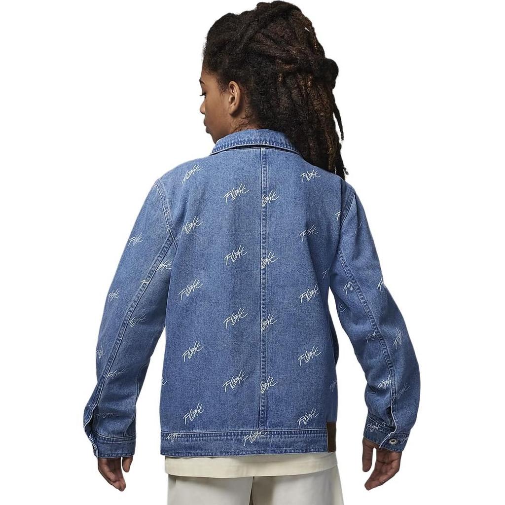 Jordan Flight Heritage Denim Jacket Blue Gray Kids' HF2621-436