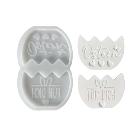 

Силіконова форма Великоднього кролика Гнучка форма для заливки Квіткової кошика для епоксидної смоли Гіпсу Воску DIY 3D Великодні прикраси та вироби Подарунок A