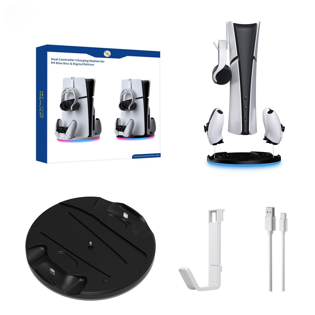 Colorful Luminous Bracket for PS5 Slim Game Console, Optical Version Digital Version Base Bracket for PS5 Slim Game Console