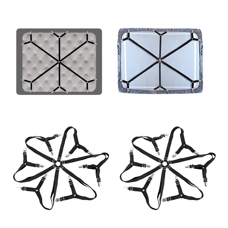 2025 Nové 12 klipů Elastické klipy na prostěradla, Upevňovače prostěradel pro protiskluzné povlečení, Potahy na pohovky a deky, Domácí nářadí