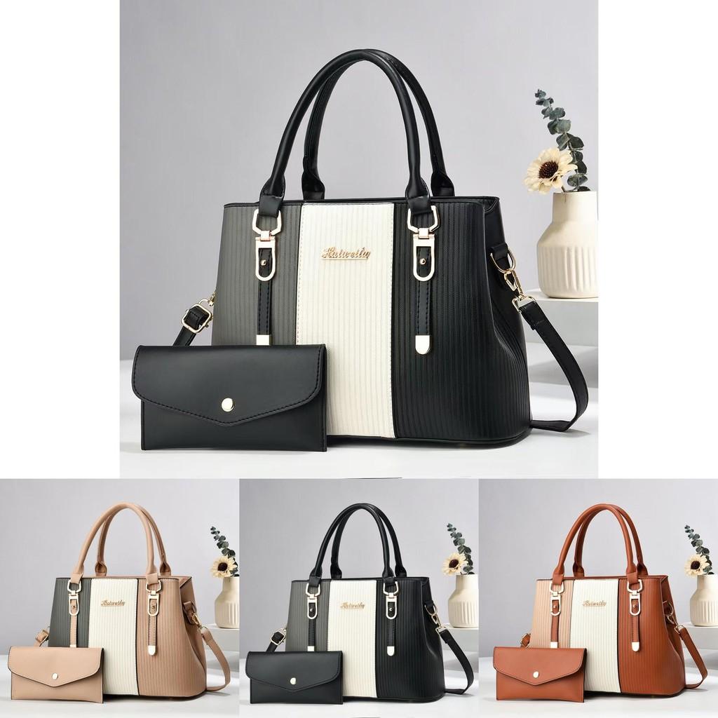 Stylish Large Capacity Mother And Child Bag In Trendy Striped Color Block Design For Women