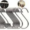 Stainless Steel S Hooks Heavy Duty Multi-Purpose S Shaped Hooks for Kitchen Utensils, Closet Clothes Bathroom Towels Workshop Tools, 3 Sizes Available