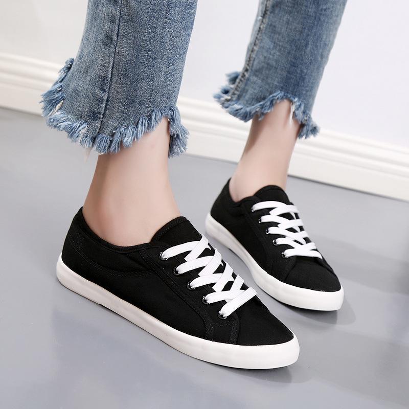 Yuanbu C030 Low-Top Breathable White Canvas Sneakers - Unisex Casual Lace-Up Shoes
