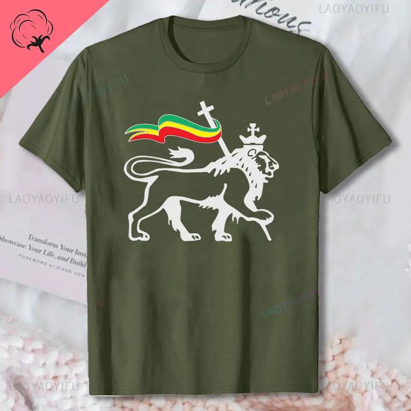 

Лев Иуды Несущий Флаг Растафари Искусство Раста Трава Мужская Футболка Топ Черный Крутой Повседневный Хлопок Футболка Мужская Одежда Ropa Hombre L