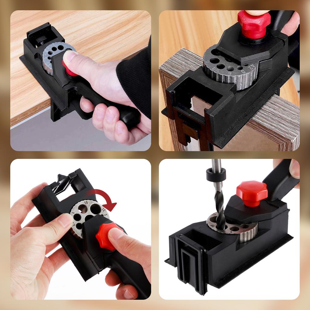 Dowel Drill Guide Self Centering Doweling Jig Kit Drill Bits Drilling Locator Woodworking Straight Hole Drilling Guide