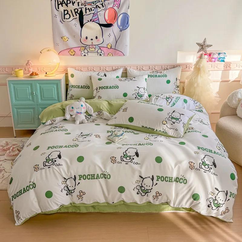 

Cinnamoroll 3Pcs Kids Duvet Cover Sets Cartoon Cute Bedding Set Queen King Comforter Cover For Bedroom Decor Children 135x200cm 3PCS
