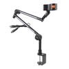 Desk Microphone Stand 360 Degree Adjustable Metal Boom Arm Mic Stand with RGB Light for Live Gaming