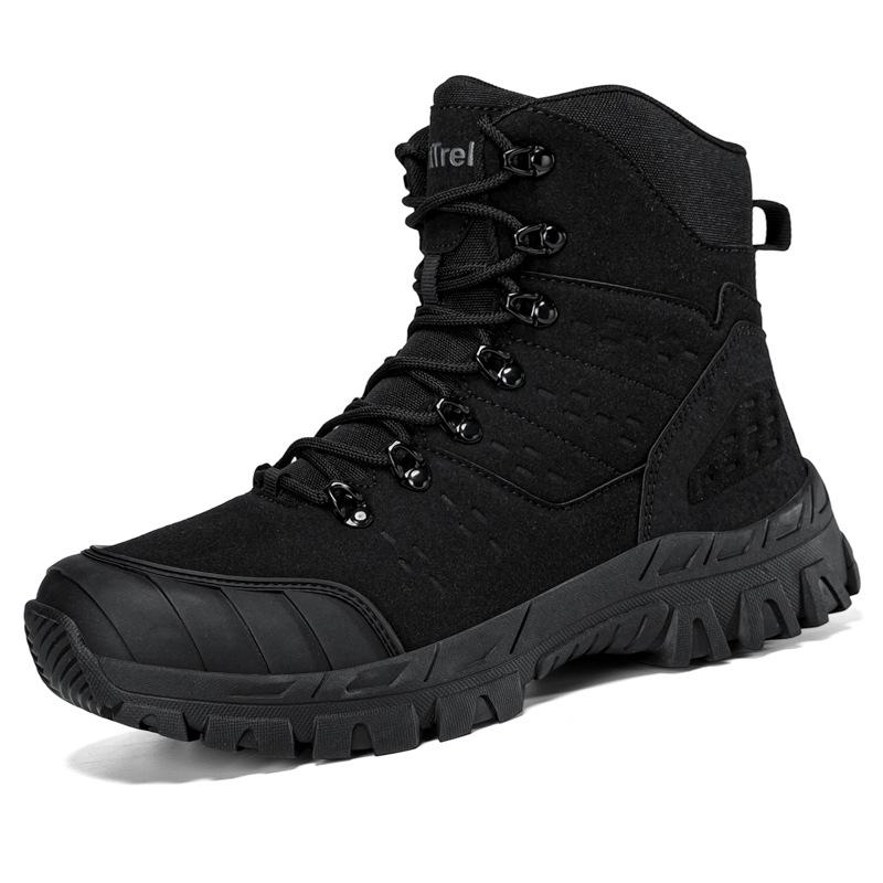 Atmungsaktive Übergröße Wanderschuhe Herren Wandern Outdoor Freizeit High-Top Feldtrainingsschuhe Militärstiefel Herrenstiefel