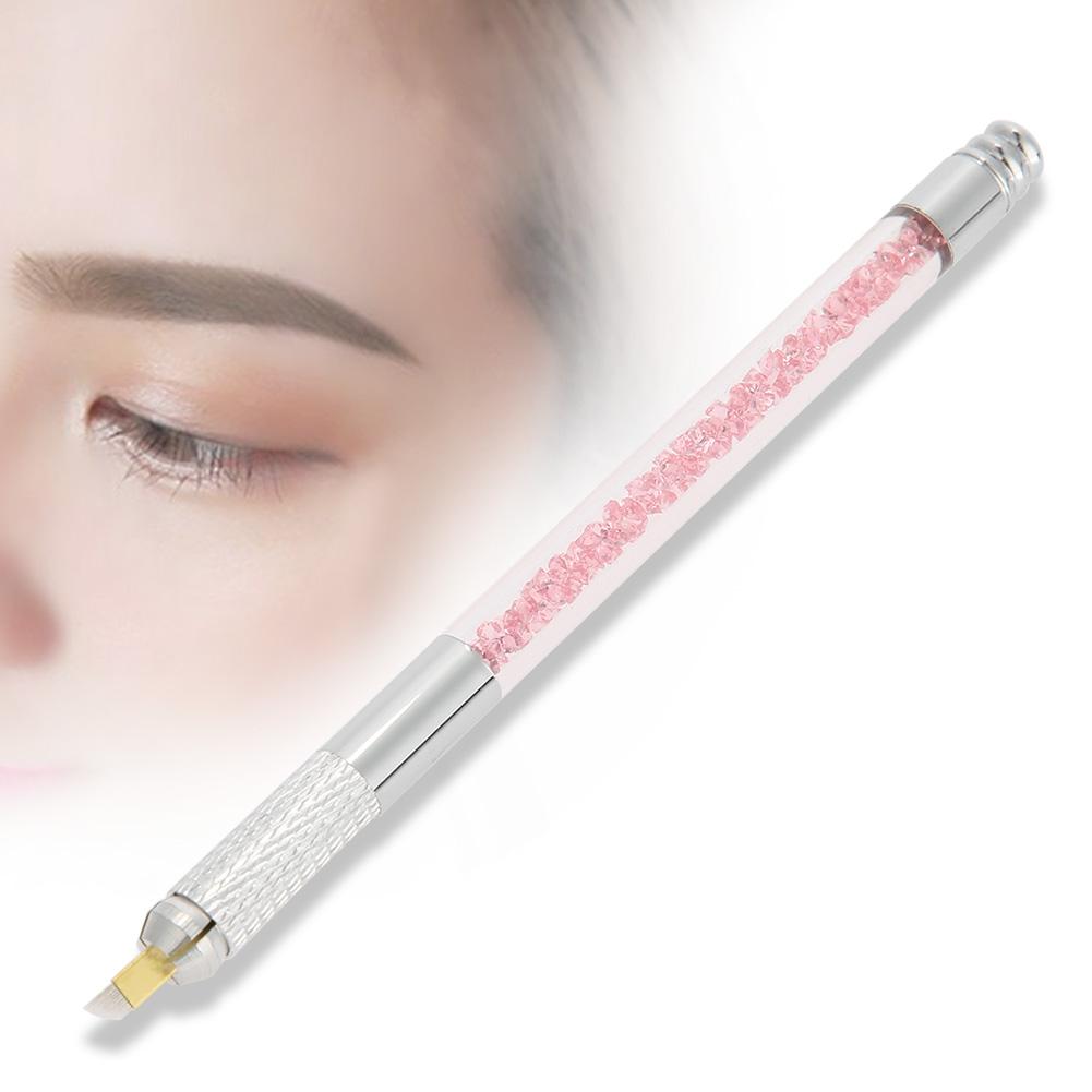 Manuelle Microblading Tattoo Stift Augenbrauen Lippen Semi-permanentes Make-up mit Kartuschennadel Rosa