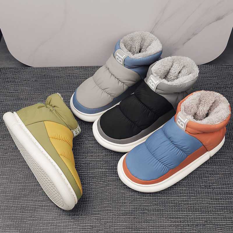 High-top down cotton shoes 2025 winter down warm snow boots soft sole ultra-light non-slip waterproof