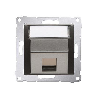 Single angled Keystone data socket cover with op field