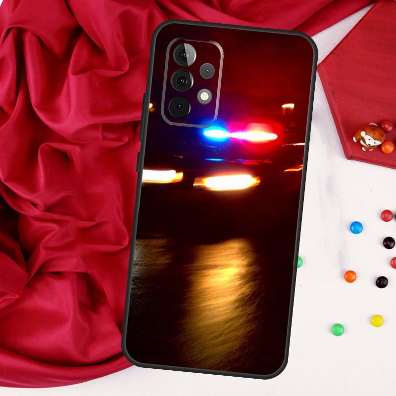 Police Cars Light At Night For Samsung Galaxy A52 A32 A22 A54 A14 A16 A26 A36 A56 A55 A35 A05 A06 A15 A53 A33 A13 Case