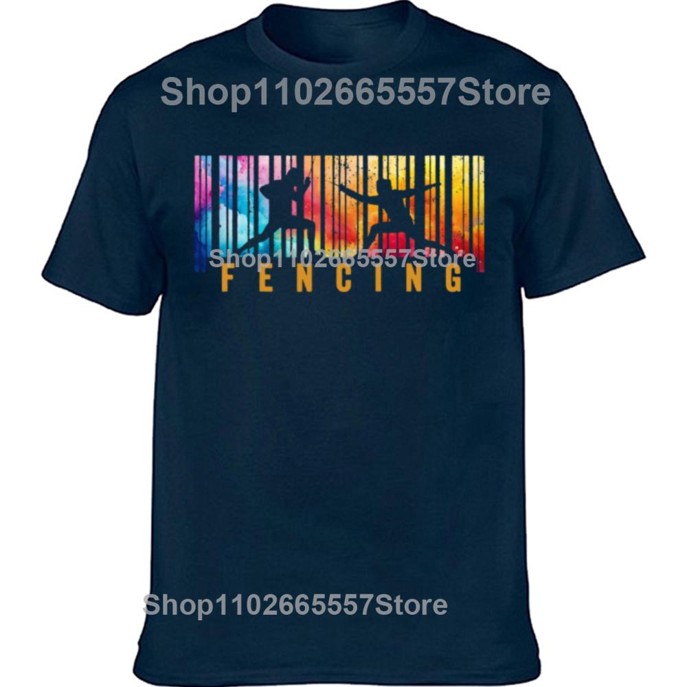 Fencing Vintage Retro 70S Funny Fencer Tshirts Unisex Womens Fashion Casual Tshirt 100 Cotton Loose Oversized T Shirt S