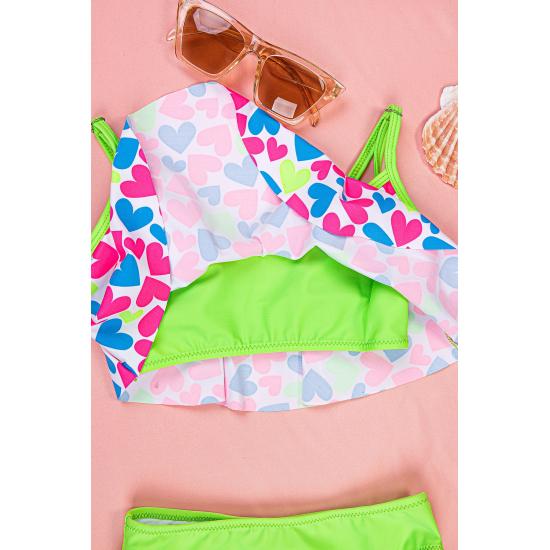 Set de bikini cu fustă roz flexibilă pentru fete