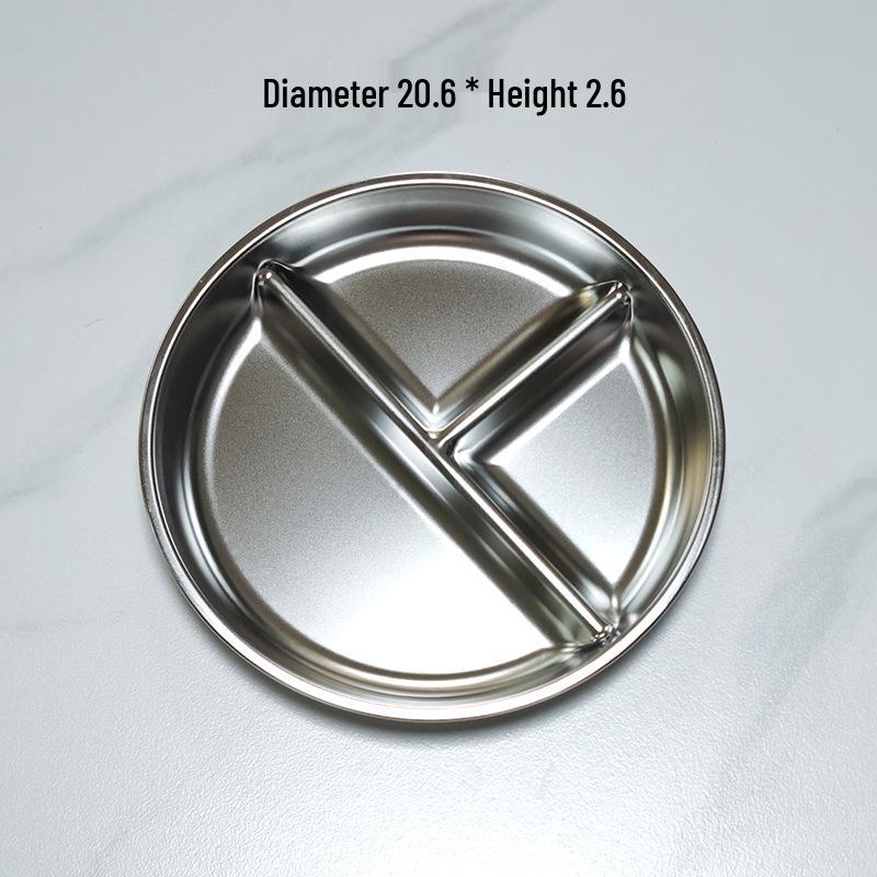 304 Stainless Steel Three-Compartment Meal Tray for Kids