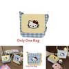 Hello Kitty Fashion Crossbody Bag With Plaid Pattern And Nylon Material For Women