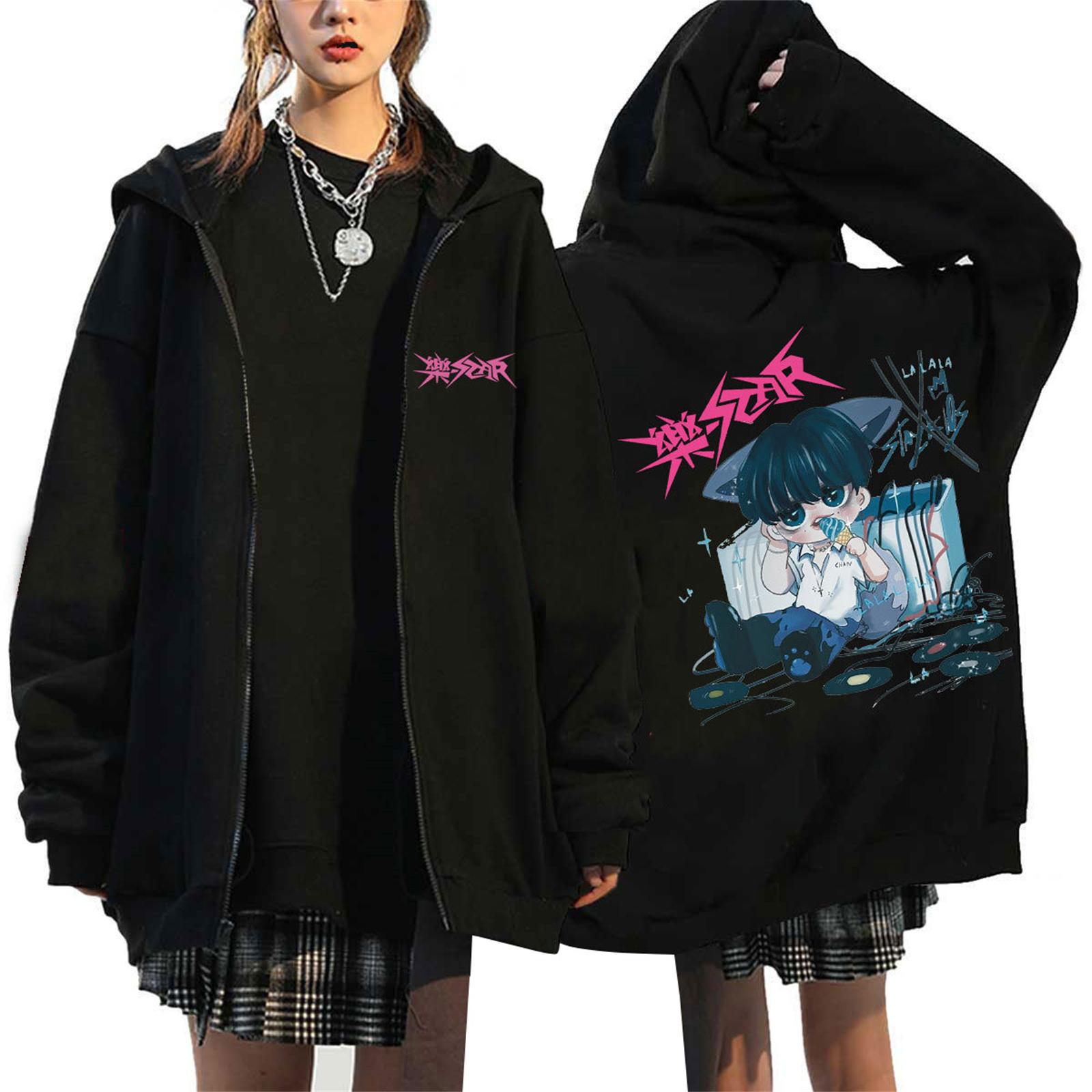 Женская повседневная модная толстовка с капюшоном на молнии с длинными рукавами и принтом L