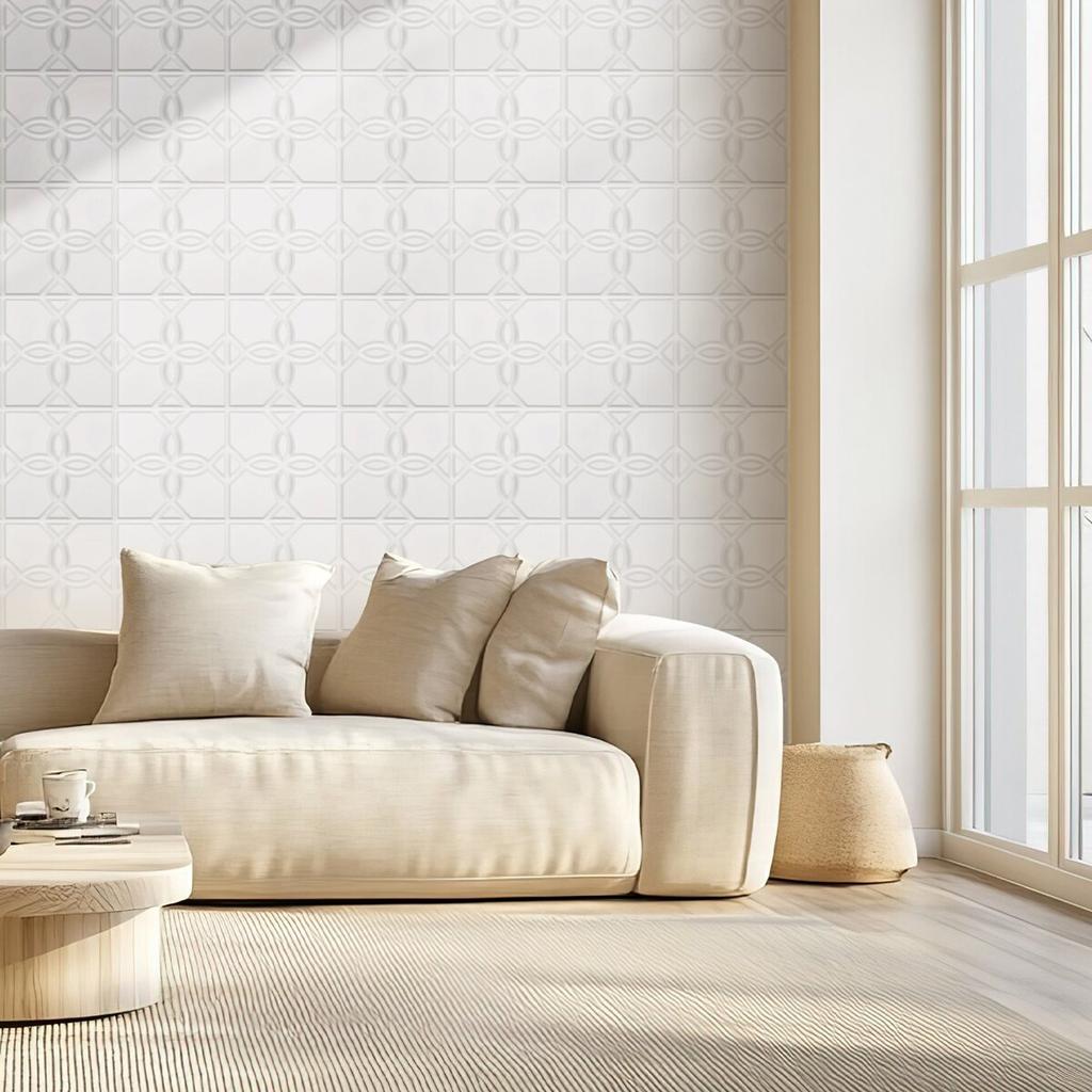 3D Wall Panels 33-Pack 11.81x11.81'' PVC 32 Sq.Ft Coverage Floral White