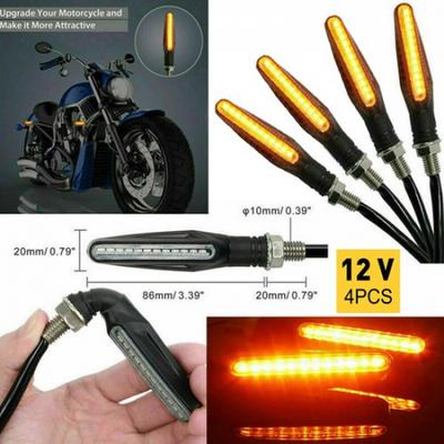 4PCS Motorcycle Led Turn Signal Indicator Blinker Amber Lights Universal Durable