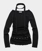 PLACE STUDIO Boat U-Neck Detachable Eyelet Contrast Scarf Set Long Sleeve T-Shirt _3 Colors
