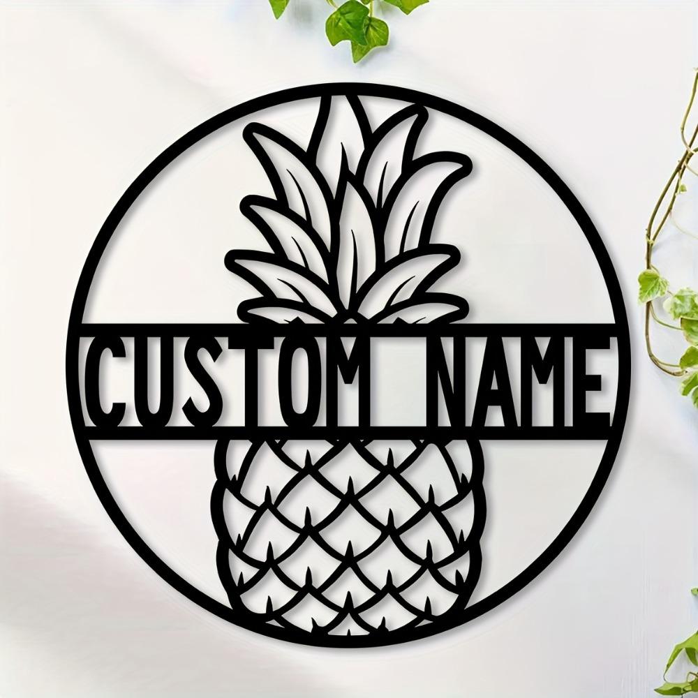 Ananas Metalen Bord Custom Familienaam Muurdecoratie Binnen Buiten Rustiek Cadeau