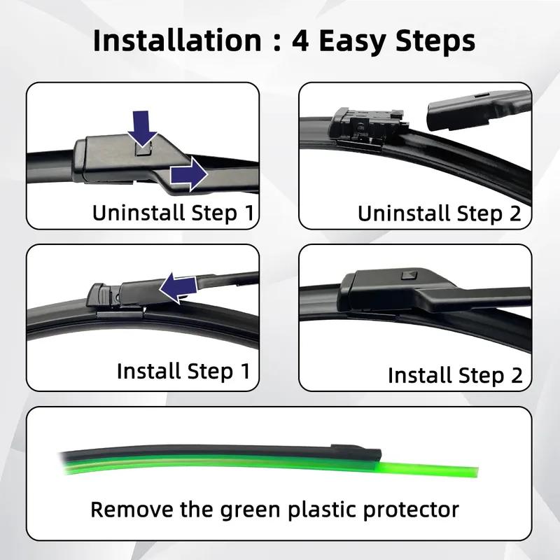 For Citroen C3 C4 Grand Picasso MK2 General Multifunctional Double Rubber Strip Front Windshield Wiper Car Wiper Wholesale