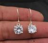 925 Sterling Silver White Cz Earrings, Drop Earrings, Handmade Jewelry, Minimalist Earrings Gift For Her