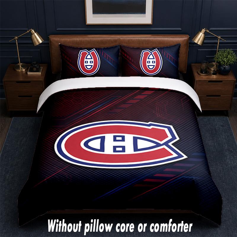 Montreal Canadiens Design Bed Bedding Set 1 Duvet Cover + 2 Pillowcases Soft Breathable Household Bed Linens