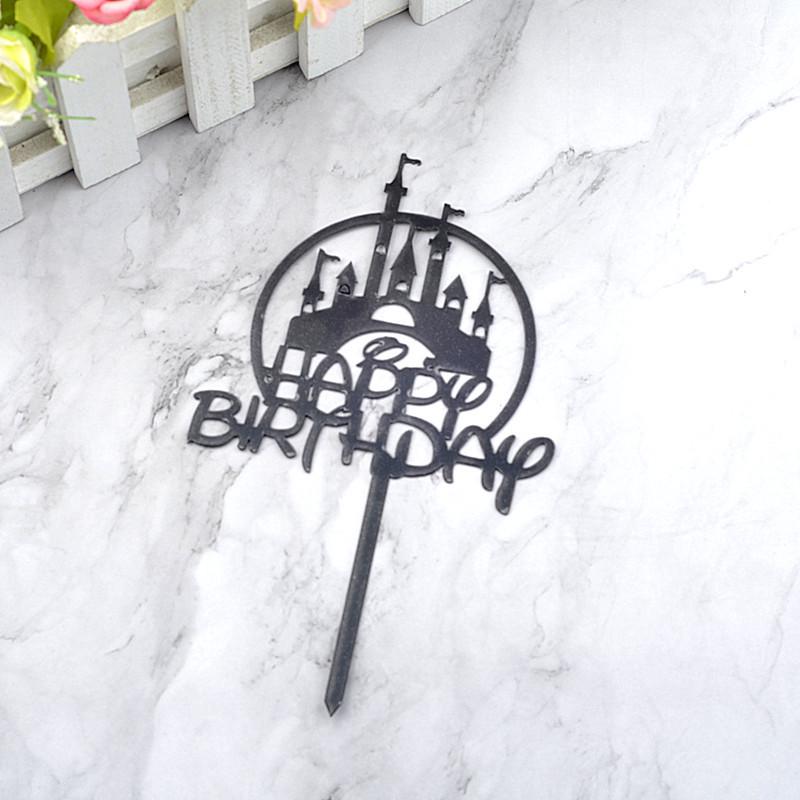 Gold & Black Mirrored Acrylic Cake Topper