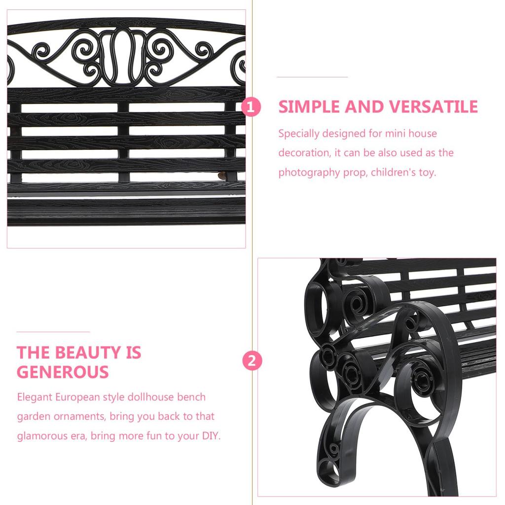 Ipetboom Miniature Made of Modelo with a Durable Perfect for Fairy and DIY Set of 2 Benches, Finish, Dollhouses, Gardens, Projects,