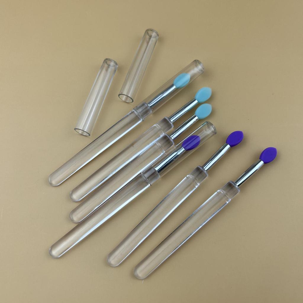 Portable Silicone Lip Brush with Lid - Mini Lip Mask, Balm, & Lipstick Brush