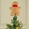 Tree Topper Festive Gingerbread Treetop Decoration Plush Cute Ornaments for Holiday Fireplace Bookshelf Winter Dining Table