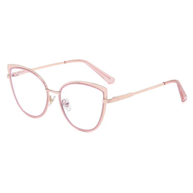 New Trend Cat Eye Glasses Frame Women Luxury Designer Fashion Anti Blue Light Blocking Retro Eyeglasses for Ladies Optical Frame