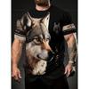 Animal 3D Printed Short Sleeved T-shirt Fashionable Comfortable Soft Breathable Large Loose Summer Mens T-shirt