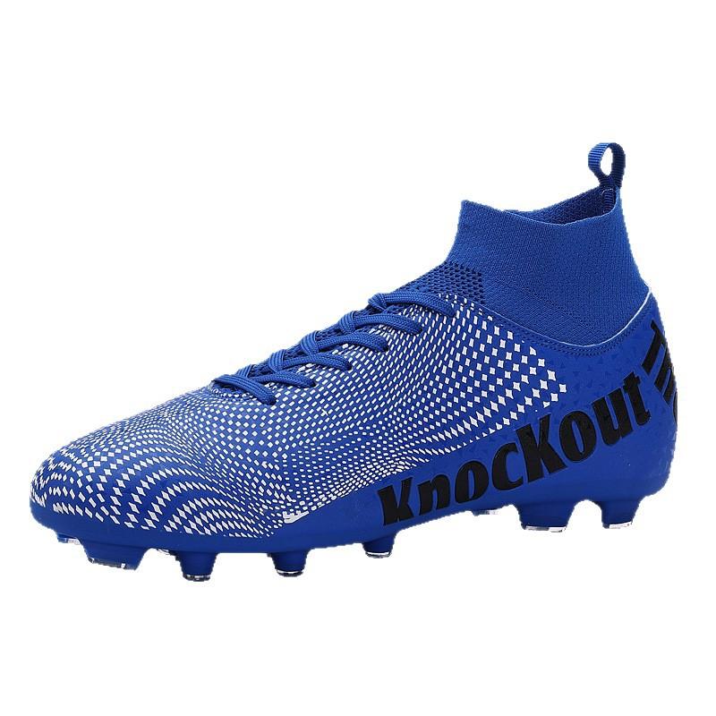 503 Football Shoes Children Boys Girls Teenagers With A High Top Fly Weave Leather Surface HG Long Nails FG Broken TF Flat Bottom Training