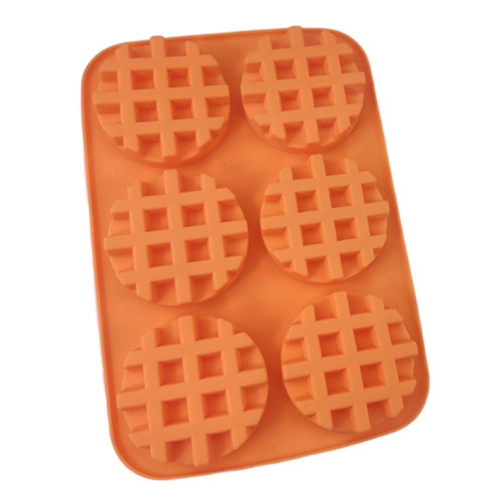 

6-гнездовая силиконовая форма для вафель круглой формы, форма для выпечки своими руками, формы для маффинов и кексов, кондитерские изделия