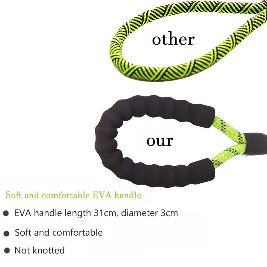 1.5M/2M/3M Large Dog Rope Round 1.2Cm Nylon Pet Leash Strengthen Reflective Rope Walking Dog Traction Collar Harness Dog Lead