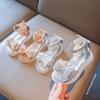 Girls Princess Sandals Summer Baby Sparkly Rhinestones Bow Shoes Fashion Non-slip Flat Children's Sandals Boots
