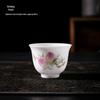 Hand-Painted Ceramic Landscape Teacup - Ice-Type Mutton Fat Jade Finish, Kung Fu Tea Set